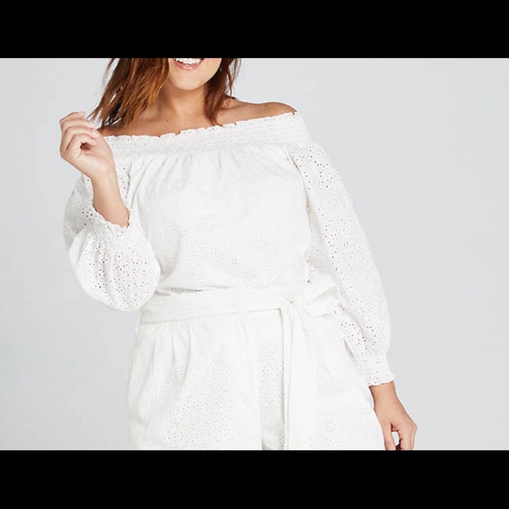 NWT Lane Bryant White Off Shoulder Top - Sz 18/20